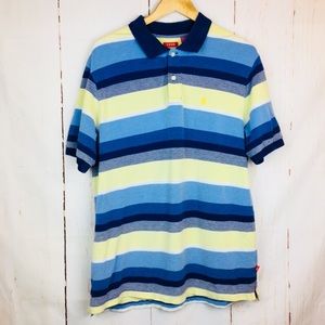 Izod Golf Strip Collard T-Shirt Mens Size Large